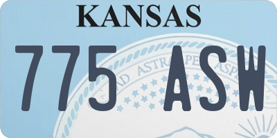KS license plate 775ASW