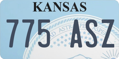 KS license plate 775ASZ