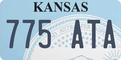 KS license plate 775ATA