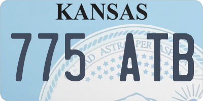 KS license plate 775ATB