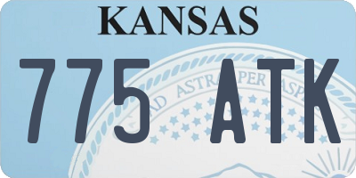 KS license plate 775ATK