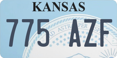 KS license plate 775AZF