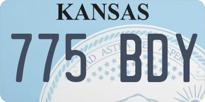 KS license plate 775BDY