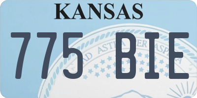 KS license plate 775BIE