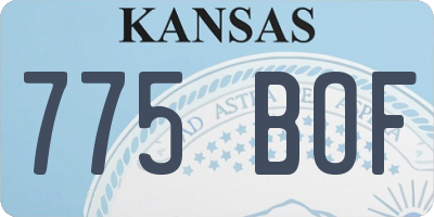 KS license plate 775BOF