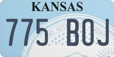 KS license plate 775BOJ