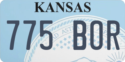KS license plate 775BOR