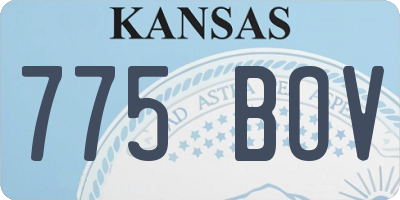 KS license plate 775BOV
