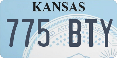 KS license plate 775BTY