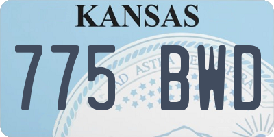 KS license plate 775BWD