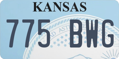 KS license plate 775BWG