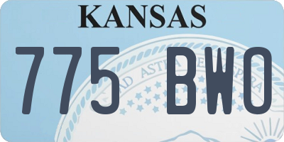 KS license plate 775BWO