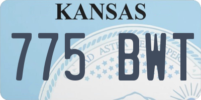 KS license plate 775BWT
