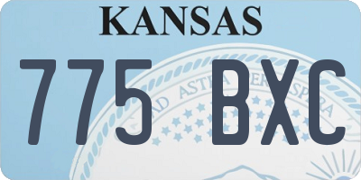 KS license plate 775BXC