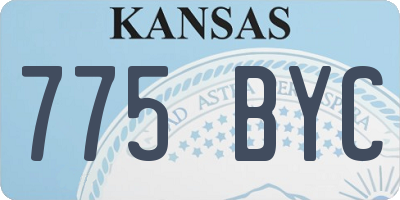 KS license plate 775BYC
