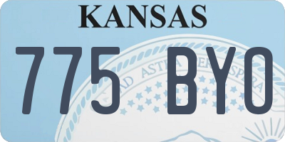 KS license plate 775BYO