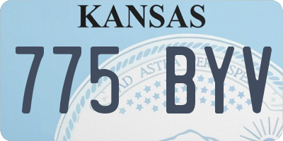 KS license plate 775BYV