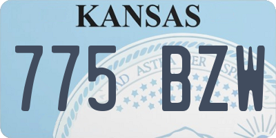 KS license plate 775BZW