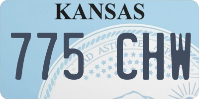 KS license plate 775CHW
