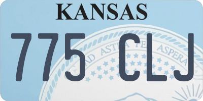 KS license plate 775CLJ