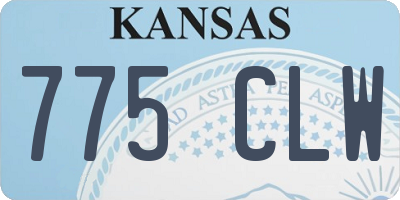 KS license plate 775CLW
