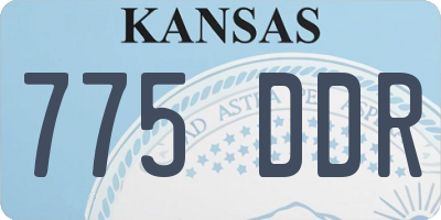 KS license plate 775DDR