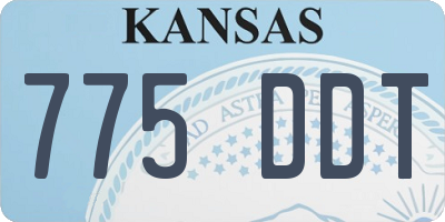 KS license plate 775DDT