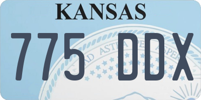 KS license plate 775DDX