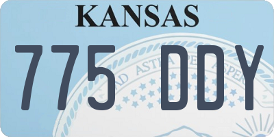 KS license plate 775DDY
