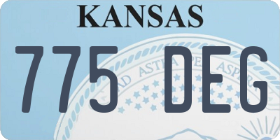 KS license plate 775DEG