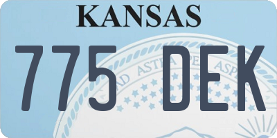KS license plate 775DEK