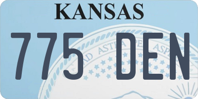 KS license plate 775DEN