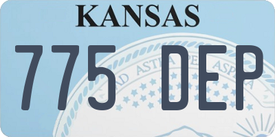 KS license plate 775DEP