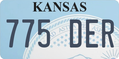 KS license plate 775DER