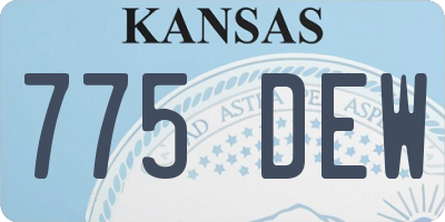 KS license plate 775DEW
