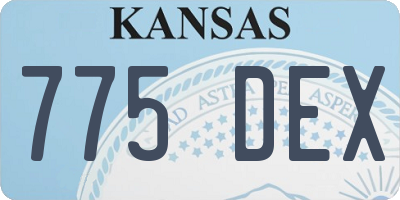 KS license plate 775DEX