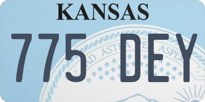KS license plate 775DEY