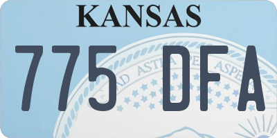 KS license plate 775DFA