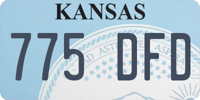 KS license plate 775DFD