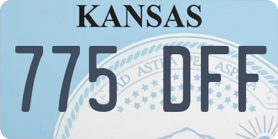 KS license plate 775DFF