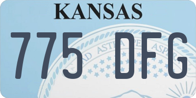 KS license plate 775DFG