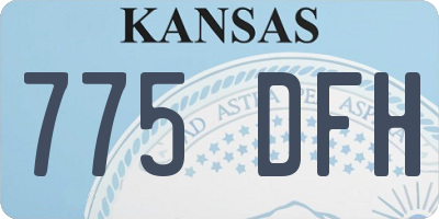 KS license plate 775DFH