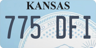 KS license plate 775DFI