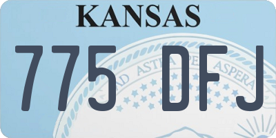 KS license plate 775DFJ