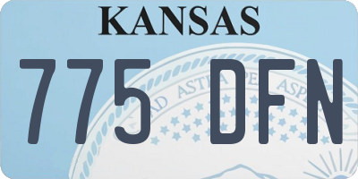 KS license plate 775DFN