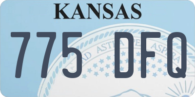 KS license plate 775DFQ