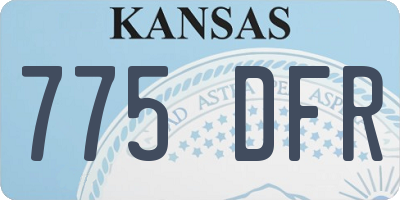 KS license plate 775DFR