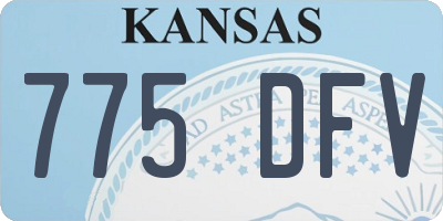 KS license plate 775DFV