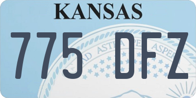 KS license plate 775DFZ