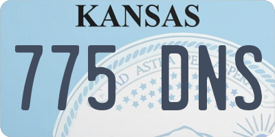 KS license plate 775DNS